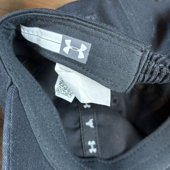UNDER ARMOUR PROJECT HAT CAP ROCK YOUTH‎ KIDS BOYS BLACK STRETCH OSFM - Picture 6 of 7